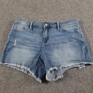 Calvin Klein Women's Shorts Cut Offs (W 29 Label) Blue Denim Distressed